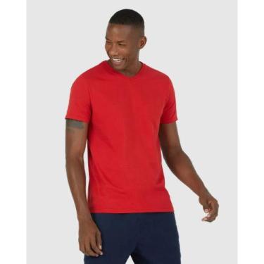 Imagem de Camiseta Básica Masculina Gola V Malwee Ref. 04422, Vermelho, P