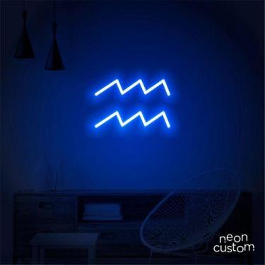 Imagem de luminaria letreiro Neon Led Signo Aquário 60x40 luminoso decoração p/ 