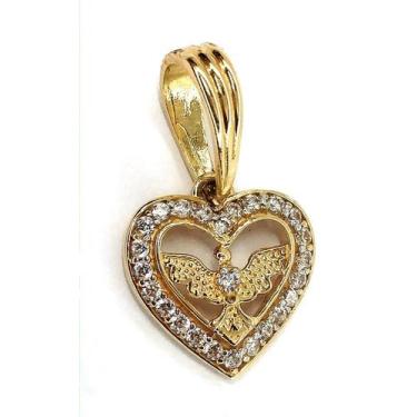Imagem de Pingente de ouro 18k Coração Espirito Santo - Elegancy Joias