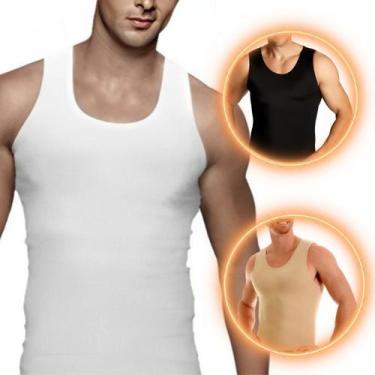 Imagem de Cinta Regata Modelador Camiseta Masculina Branco Tamanho Xgg - Ideal P