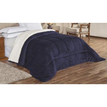 Imagem de Coberdrom Everest King 1 Peça - Lã de Carneiro + Manta Flannel AZUL MA