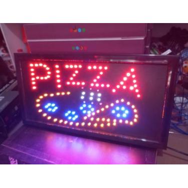 Imagem de 220v painel de led letreiro placa luminoso PIZZA LED PISCAR - tltled