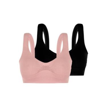 Imagem de Kit com 2 Tops sem Aro e sem Bojo Loba 41300-001 - LUPO, Preto, GG