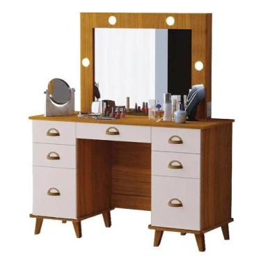 Imagem de Penteadeira Camarim New Seul sem Banqueta - Móveis Luapa, Freijó/Maní