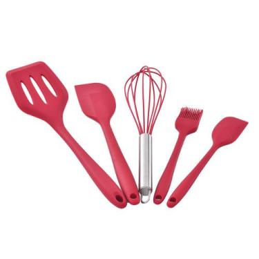 Imagem de Conjunto de Utensílios de Silicone Cherry com 5 Peças - Wincy Casa