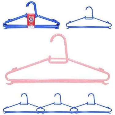 Imagem de Cabide Roupa De Acrilico Colors Com 5 Pecas 30,2X14Cm 4Mm - Injeplaste