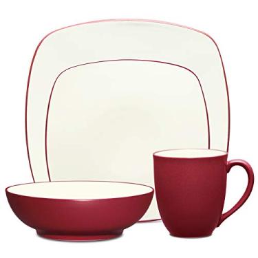 Imagem de Noritake Colorwave Raspberry Conjunto quadrado de 4 peças, serviço para 1