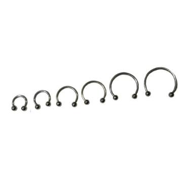 Imagem de Piercing Ferradura Septo Orelha 1,2mm X 8/10/12mm-1 Peça - sem, Pratea