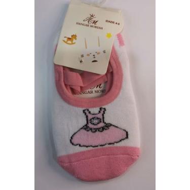 Imagem de Meia Sapatilha Pilates Infantil menina com Estampas Antiderrapante - H