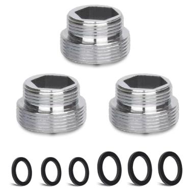 Imagem de Kit adaptador de torneira de 3 peças, CNYMANY macho G1/2 rosca grossa para macho G3/4 rosca grossa conjunto adaptador de aerador de cozinha adaptador de torneira de pia conectando mangueira de jardim