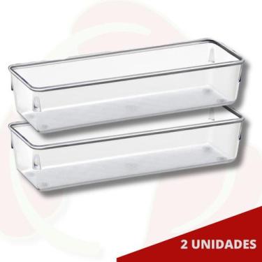 Imagem de 2 Uni Organizador Modular Separador Transparente Empilhável - PLASTUTT