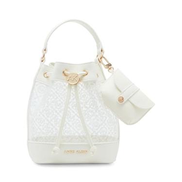 Imagem de Anne Klein Bolsa tiracolo transparente com logotipo Ak Ring com estojo para cartão, Impressão em transparente/branco Anne, Small