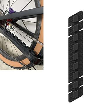 Imagem de Esonto ENLEE Protetor de corrente de mountain bike, proteção de corrente e estrutura de bicicleta, relevo 3D, fita de silicone de amortecimento tipo airbag para evitar colisão, também para bicicletas