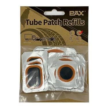 Imagem de PAX 16 peças de refis de remendo de tubo interno. Contém 2 peças x 25 mmØ/32 mmØ/42 mmØ/50 mmØ/60 mmØ, 2 peças x 24 x 41 mm/ 24 x 35 mm/ 34 x 52 mm. Adequado para bicicleta, motocicleta, scooter, flutuação no rio, borracha inflável