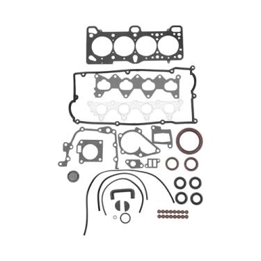 Imagem de Motoforti Kit de junta de cabeça de cilindro Conjunto de juntas de válvula de motor para motor Hyundai. Borracha G4EE, metal nº 2091026L00 preto