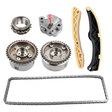 Imagem de WATERWICH Kit de corrente de distribuição com roda dentada de eixo de comando de admissão e escape compatível com KIA FORTE KOUP 1.6L 2014-2016 Substituição para 244312B620 244102B600