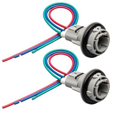 Imagem de RED WOLF 2 peças de soquete de luz de seta frontal com trança de 3 fios apto para Honda Accord Civic Odyssey Acura CL RDX 1998-2012 substitui OE 33302-SR3-A01 conector de lâmpada de seta frontal com