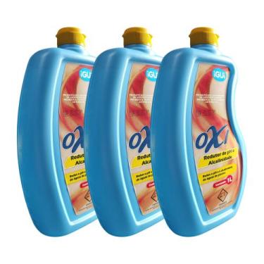 Imagem de Kit 3 Litros de Redutor de Ph e Alcalinidade para Piscinas - Linha Oxi