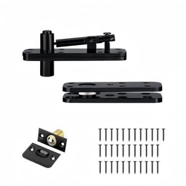 Imagem de Dobradiça giratória de porta oculta, dobradiça de porta invisível com acessórios, rotação de 360° Dobradiça giratória oculta resistente para portas giratórias ocultas