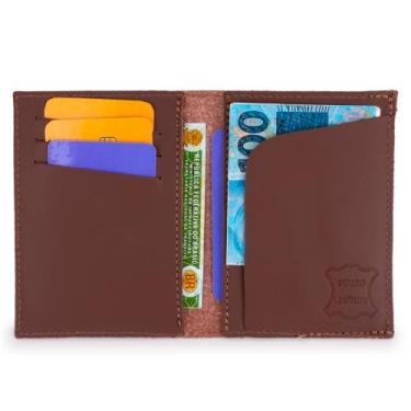 Imagem de Carteira Em Couro Masculina Slim Pequena Porta Cnh Cartão e Notas - Pa