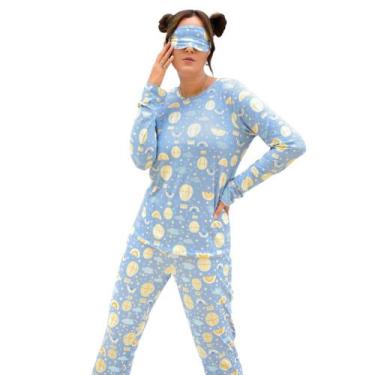 Imagem de Conjunto Pijama Feminino Adulto Inverno Longo Conforto Suede - Bernann