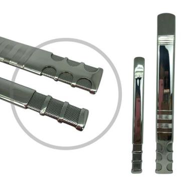 Imagem de Kit tereré 2 bombas super premium extra larga 24cm aço inox prata + cl