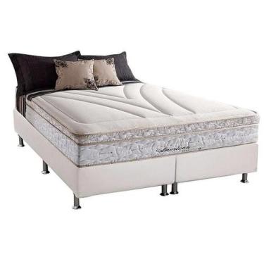 Imagem de Conjunto: box branco + colchão molas maxspring herval american king 19