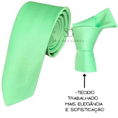 Imagem de Gravata Verde Tiffany 2 Tecido Trabalhada para Padrinhos e Eventos Cas