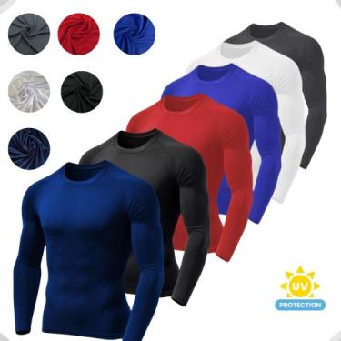 Imagem de 6 Camiseta Masculina Preta Proteção Termica Uv+ Segunda Pele - Mv Stor