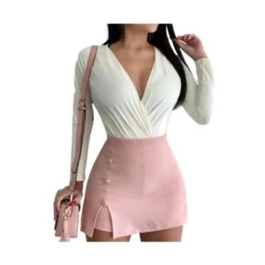 Imagem de Short Saia Bengaline Cintura Alta Com Botões Lateral Várias - cowgirls