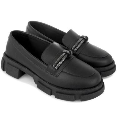 Imagem de Mocassim Feminino Tratorado Confortável Oxford com Strass Olzzy - OLZZ