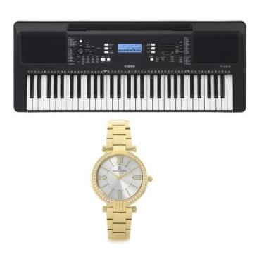 Imagem de Kit Teclado Yamaha Arranjador PSR E373 e Relógio DK11138-1