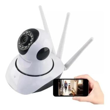 Imagem de Câmera Segurança Ip - 3 antenas Visão Noturna Alarme Microfone Alto Fa