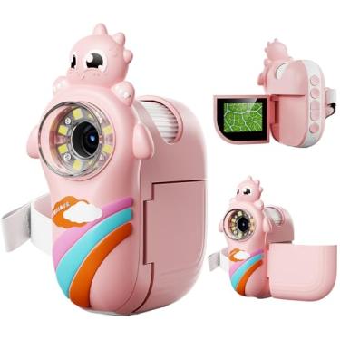 Imagem de Microscópio digital portátil infantil com funções de foto e vídeo, tela LCD de 5 cm - Presentes de aniversário de Natal para maiores de 3 anos de idade - Rosa