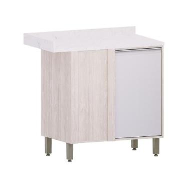 Imagem de Balcão de Cozinha Canto Reto com Tampo 95 cm 1 Porta  Art Luciane Móve