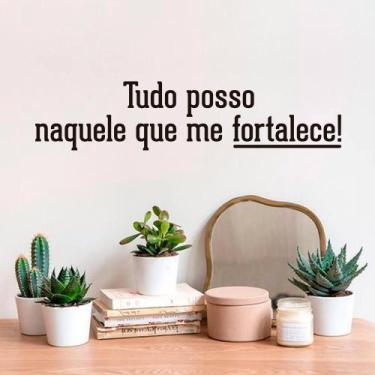 Imagem de Adesivo Salmo Tudo Posso Naquele que Me Fortalece! Parede Porta Parabr