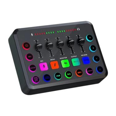 Imagem de Amagogo Mixer de áudio DJ Mixer 5 canais, profissional, mesa de som, console de mixagem, mixer de som para performance, palco, estúdio, festa