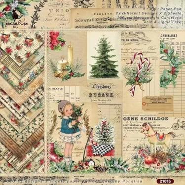Imagem de NZJ Tema de Feliz Natal, Scrapbook de Bolinhas, Papel para Scrapbook de Álbum Faça Você Mesmo, Papel de Fundo para Fazer Cartões de Felicitações de Inverno, Suprimentos para Artesa (, Várias Cores)