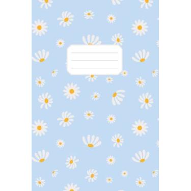 Imagem de Notebook: Floral pattern/size 6"x9" (15.24 x 22.86 cm) / blue, matte soft cover/interior with dot pattern (120 pages) / libreta con margaritas