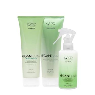 Imagem de Kit K.Pro Veganíssima Moisturizer Shampoo Acidificante e Acqua Oil Spray Leave-in (3 produtos)