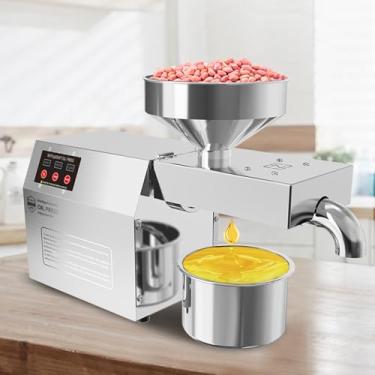 Imagem de Prensa de óleo de 820 W, aquecimento automático, 3-5 kg ​​por hora, prensagem quente e fria de amendoim/extração de sementes de girassol, para cozinhas domésticas