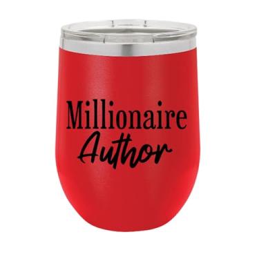 Imagem de Copo de vinho de autor milionário, presente de autor milionário, copo de vinho de aço inoxidável, presentes para ele, para ela, para meninos, para meninas, aniversário, ideia de presente de Natal