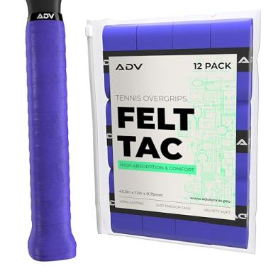 Imagem de Fita ADV Dry Tennis Overgrip – Pacote com 3, 12, 30, 60 – Fita de aderência para raquete de tênis FeltTac – Fita de aderência de tênis ultra absorvente – Punhos confortáveis para raquete de tênis