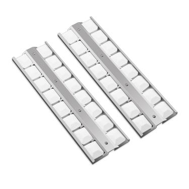 Imagem de Plowo Conjunto de bandeja de briquete e briquetes de cerâmica para modelos de churrasqueira a gás Viking, placa de calor de aço inoxidável, 45,72 cm x 14,72 cm, substitui as peças 032370-000, pacote