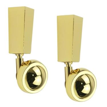 Imagem de MY MIRONEY 2 peças de rodízios giratórios de metal para copo quadrado rodízios de móveis rodas para cadeira de mesa sofá, roda de 6,3 cm de diâmetro, tipo reto