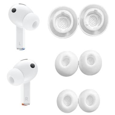 Imagem de Pontas de substituição para fones de ouvido para Galaxy Buds3 Pro, pontas de ouvido de silicone para fones de ouvido em gel, P/M/G 3 tamanhos 3 pares, branco gj3pw3