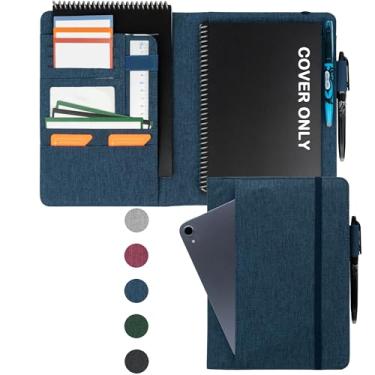 Imagem de Kaitiaki Capa de planejador resistente para caderno inteligente Rocketbook - Padfólio de tecido resistente à água, pasta de negócios com superfície de escrita firme, serve para tamanho executivo A5,