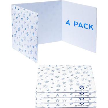 Imagem de 4 pastas de privacidade de plástico para estudantes — durável + apagável — painel de privacidade divisor de mesa, protetores de privacidade fáceis de armazenar para mesas de estudantes, divisórias de