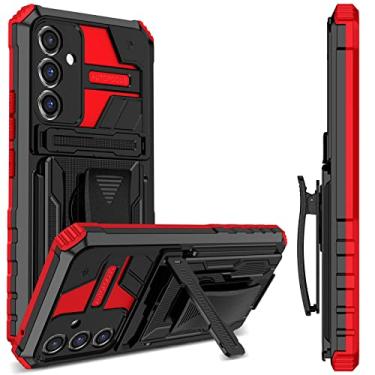 Imagem de Ephoou Capa de celular para Google Pixel 6A com coldre de clipe de cinto, capa protetora resistente à prova de choque de grau militar com suporte para Google Pixel 6A de 6,1 polegadas BJ-Vermelho