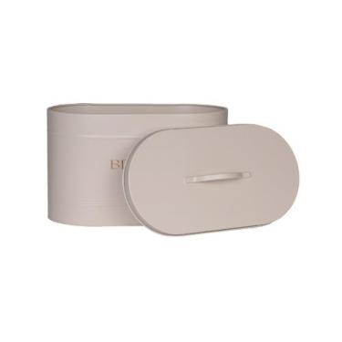 Imagem de Porta Pão Em Aço Inoxidável Com Tampa - Mundiart, Areia, 34x18x20cm